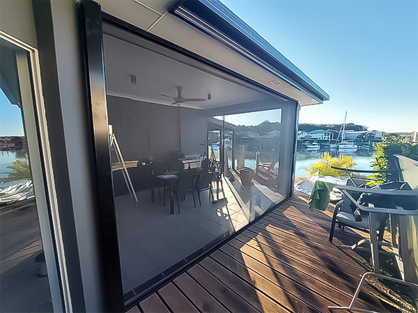Australian-Made-Retractable-Fly-Screen-products-installed-on-patio-door FlyFree Retractable Fly Screen fitted to Brisbane residence patio area