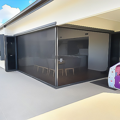 pillarless corner doors retractable fly screen